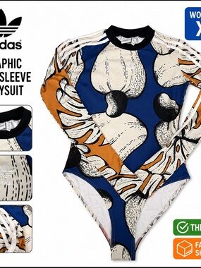 Adidas x Marimekko Graphic Bodysuit Long Sleeve Floral Print Women’s XS